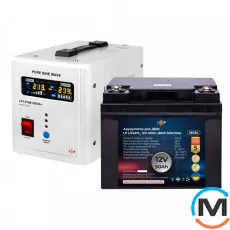 Комплект резервного живлення для котла LogicPower ДБЖ + літієва LiFePO4 батарея (UPS 500VA + АКБ LiFePO4 750W), фото 