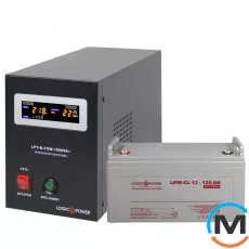 Комплект резервного живлення для котла LogicPower ДБЖ + гелева батарея (UPS B1000VA + АКБ GL 1440W), фото 