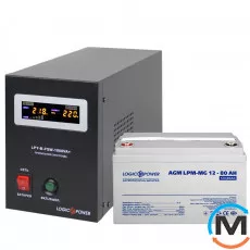 Комплект резервного живлення для котла LogicPower ДБЖ + мультигелева батарея (UPS B1000VA + АКБ MG 960W), фото 