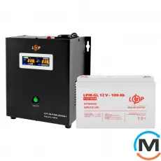 Комплект резервного живлення для котла LogicPower ДБЖ + гелева батарея (UPS W800VA + АКБ GL 1400W), фото 