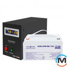 Комплект резервного живлення для котла LogicPower ДБЖ + мультигелева батарея (UPS B800VA + АКБ MG 900W), фото 