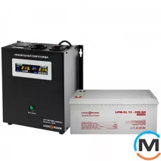 Комплект резервного живлення для котла LogicPower ДБЖ + гелева батарея (UPS W1000VA + АКБ GL 2700W), фото 