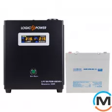Комплект резервного живлення для котла LogicPower ДБЖ + мультигелева батарея (UPS W500 + АКБ MG 590W), фото 