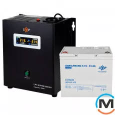 Комплект резервного живлення для котла LogicPower ДБЖ + мультигелева батарея (UPS W500 + АКБ MG 720W), фото 