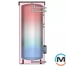 Meibes HPS 400 нержавіючий бак ГВП, Об'єм (л): 400, Виконання: Вертикальний, Кількість змійовиків: Ні, фото 