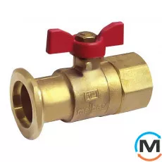 Запірний кульовий кран із фланцем та зворотним клапаном FL xВР 1” (Ду 25 мм) під гайку НГ 11/2”, фото 