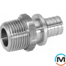 Переходник Rehau Rautherm S с наружной резьбой 17-R 3/8 ", Диаметр резьбы: 3/8", Диаметр (мм): 17, Материал: Латунь оцинкованная, фото 