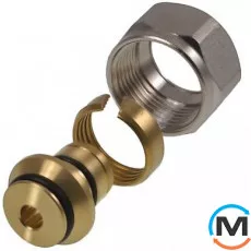 З'єднання різьбове для труб Rehau Rautherm S 10, Тип різьблення: Внутрішня, Діаметр різьблення: 3/4", Модифікація: для труб Rehau Rautherm S 10, Діаметр (мм): 10, Робочий тиск (бар): 10, Матеріал: Латунь оцинкована, фото 