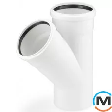 Трійник Rehau Raupiano Plus 90/50 45°, Вид каналізації: Внутрішня, Тип каналізації: Безшумна, Градус (град.): 45, Модифікація: 90/50 45, Діаметр (мм): 90, Матеріал: Поліпропілен PPR, фото 