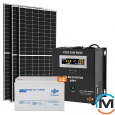 Сонячна електростанція (СЕС) LogicPower 1.5kW АКБ 2.4kWh (мультигель) 100 Ah Стандарт, фото 