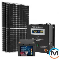 Сонячна електростанція (СЕС) LogicPower 1kW АКБ 1.2kWh (літій) 52 Ah Преміум, фото 