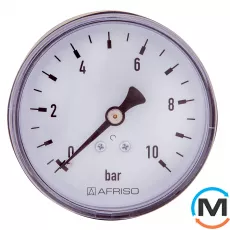 Манометр аксіальний Afriso 50мм, 0-10 бар, з'єдн. 1/4", к.т. 2,5 тип RF пластиковий, фото 