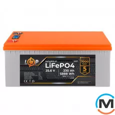 Акумулятор LogicPower LiFePO4 LCD 24V (25,6V) - 230 Ah (5888Wh) (BMS 200A/100A) пластик, фото 