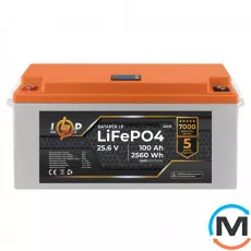 Акумулятор LogicPower LiFePO4 24V (25,6V) – 100 Ah (2560Wh) (BMS 80/40А) пластик LCD, фото 