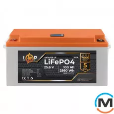Акумулятор LogicPower LiFePO4 24V (25,6V) – 100 Ah (2560Wh) (BMS 150/75А) пластик LCD, фото 