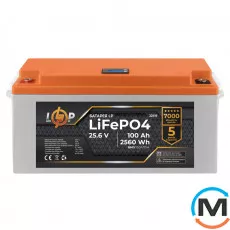 Акумулятор LogicPower LiFePO4 24V (25,6V) - 100 Ah (2560Wh) (BMS 150/75А) пластик LCD для ДБЖ, фото 