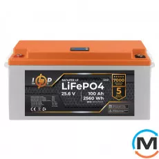 Акумулятор LogicPower LiFePO4 24V (25,6V) - 100 Ah (2560Wh) (BMS 200/100А) пластик LCD для ДБЖ, фото 