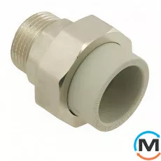 Американка ППР (Сірий) 63x2" ЗР ASG, Тип різьблення: Зовнішня, Діаметр різьблення: 2", Колір: Сірий, Діаметр (мм): 63, фото 