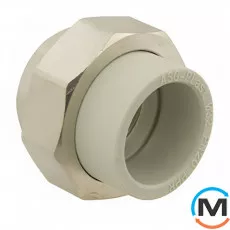 Американка ASG 25x3/4" вн. ППР (Сірий), Тип різьблення: Внутрішня, Діаметр різьблення: 3/4", Колір: Сірий, Діаметр (мм): 25, фото 