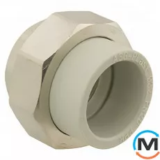 Американка ASG 40x5/4" вн. ППР (Сірий), Тип різьблення: Внутрішня, Діаметр різьблення: 5/4", Колір: Сірий, Діаметр (мм): 40, фото 