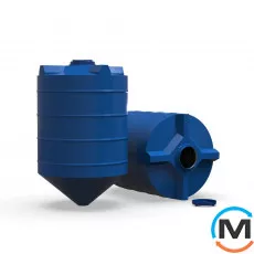 Місткість накопичувальна Євро Пласт харчова Конус Ø1330*2120 2-ш синя 2000 л., фото 