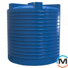 Ємність накопичувальна Євро Пласт харчова Низька Ø 2420*2650 2-ш. синя 10000 л. вертикальна, фото 
