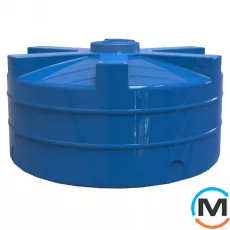 Ємність накопичувальна Євро Пласт харчова Низька Ø 2420*1290 2-ш. синя 5000 л. вертикальна, фото 