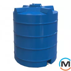 Ємність накопичувальна Євро Пласт харчова Висока Ø 1330*1650 2-ш. синя 1900 л. вертикальна, фото 
