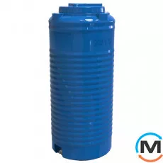 Ємність накопичувальна Євро Пласт харчова Висока Ø 502*1220 2-ш. синя 200 л. вертикальна, фото 