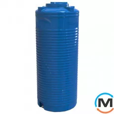 Ємність накопичувальна Євро Пласт харчова Висока Ø 690*1710 2-ш. синя 500 л. вертикальна, фото 