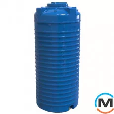 Ємність накопичувальна Євро Пласт харчова Висока Ø 800*1760 2-ш. синя 750 л. вертикальна, фото 