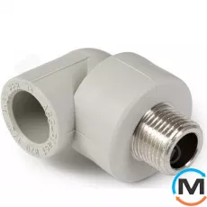 Коліно ППР ASG 20х1/2" ЗР (Білий), фото 