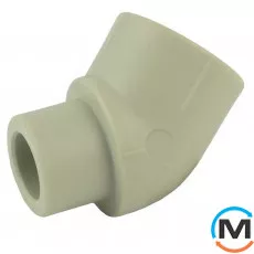 Колено ППР (Серый) 20x45 внутреннее/наружное ASG, Диаметр (мм): 20, Угол: 45, фото 