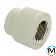 Муфта ППР ASG 25х1/2" ВР (Білий), Тип різьблення: Внутрішня, Діаметр різьблення: 1/2", Діаметр (мм): 25, фото 