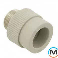 Муфта ППР ASG 20x1/2" ЗР TYPE A (Білий), Тип різьблення: Зовнішня, Діаметр різьблення: 1/2", Діаметр (мм): 20, фото 