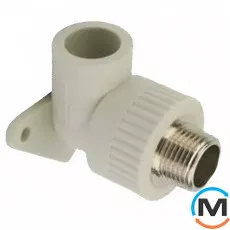 Настінні коліна із металом. різьбленням зовнішнім ASG 25х3/4 ППР (Сірий), фото 