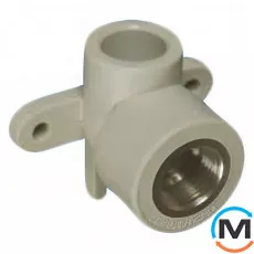 Настінне коліно з металом. внутрішнім різьбленням ASG 25х3/4" ППР (Сірий), Тип різьблення: Внутрішня, Діаметр різьблення: 3/4", Діаметр (мм): 25, фото 