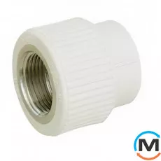 Муфта ППР ASG 25х3/4" (Білий) ВР, Тип різьблення: Внутрішня, Діаметр різьблення: 3/4", Діаметр (мм): 25, фото 