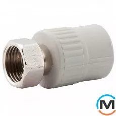 Муфта ППР ASG з накидною гайкою 20х3/4" (Білий), Діаметр різьблення: 3/4", Діаметр (мм): 20, фото 