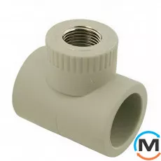 Тройник с металлической резьбой ASG 32х1/2" ППР (Серый), Тип резьбы: Внутренняя, Диаметр резьбы: 1/2", Диаметр (мм): 32, фото 