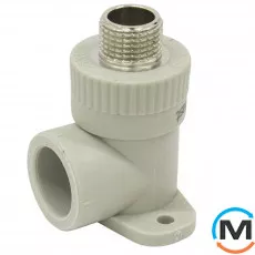 Коліно настінне ППР (Сірий) 25х1/2" ЗР ASG, Тип різьблення: Зовнішня, Діаметр різьблення: 1/2", Діаметр (мм): 25, фото 