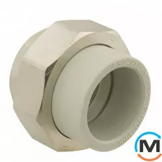 Американка ASG 50x6/4" вн. ППР (Сірий), Тип різьблення: Внутрішня, Діаметр різьблення: 6/4", Колір: Сірий, Діаметр (мм): 50, фото 