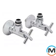 Кран кутовий ARTTIDESIGN 1/2”X1/2” Хрестик Хром, фото 