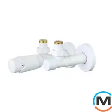 Комплект дизайн кранів ARTTIDESIGN із термоголовкою 1/2” x 1/2” білий матовий, Колір: Білий, фото 