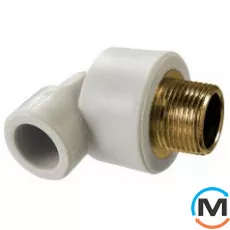 Поліпропіленове коліно 20 х 3/4 "З KAN ppr, Тип різьблення: Зовнішня, Діаметр різьблення: 3/4", Діаметр (мм): 20, фото 