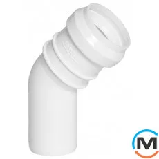 Коліно каналізаційне Magnaplast 32/30, Варіант: Просте, Вид каналізації: Внутрішня, Тип каналізації: Проста, Градус (град.): 30, Діаметр (мм): 32, Матеріал: Поліпропілен PPR, фото 