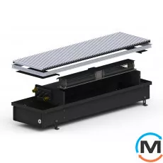 Внутрипольный конвектор Carrera 4SV2.Black.280.1750.110, Тип конвектора: С вентилятором, Корпус конвектора: Металл в черном цвете, Кол-во теплообменников: 2, Глубина (мм): 110, Ширина (мм): 280, Длина (мм): 1750, фото 