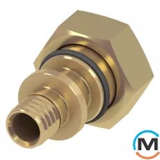 Переходник TECE прямой с накидной гайкой 14х3 / 4 "(евроконус), Тип резьбы: Внутренняя, Диаметр резьбы: 3/4", Модификация: Под конус, Диаметр (мм): 14, Рабочее давление (бар): 10, Материал: Латунь, фото 