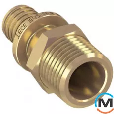 Переходник TECE прямой с наружной резьбой 14 х 1/2 ", Тип резьбы: Наружная, Диаметр резьбы: 1/2", Диаметр (мм): 14, Рабочее давление (бар): 10, Материал: Латунь, фото 