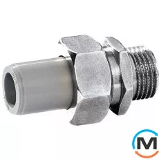 Полипропиленовый соединитель разборный с мет.нипелем 20 х 1/2 "С KAN ppr, Тип резьбы: Наружная, Диаметр резьбы: 1/2", Диаметр (мм): 20, фото 